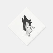 Handsilhouette Wolf Serviette (Ecke)