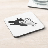 Handsilhouette Wolf Untersetzer (Linke Seite)