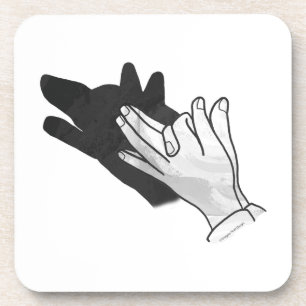 Handsilhouette Wolf Untersetzer