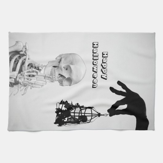 Handskeleton Halloween Küchentücher (Horizontal)