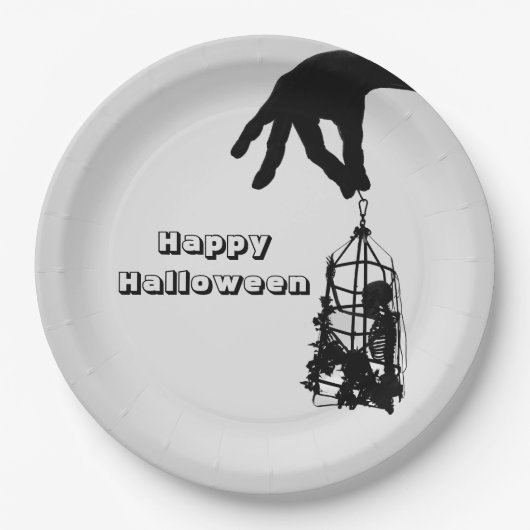Handskelett Halloween-Papierteller Pappteller (Vorderseite)