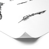 Handskizze des fließenden Flusses in Ukiyo-E art Poster (Ecke)