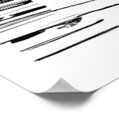 Handskizze des fließenden Flusses in Ukiyo-E art Poster (Ecke)