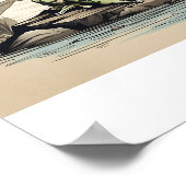 Handskizze von Frog im Stil von Ukiyo-E Poster (Ecke)