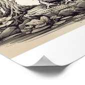 Handskizze von Frog im Stil von Ukiyo-E Poster (Ecke)