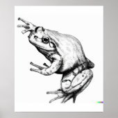 Handskizze von Frog in Ukiyo-E Art Poster (Vorne)