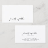 Handskript Einfache Elegante Vorlage Beruflich Visitenkarte (Vorne/Hinten)