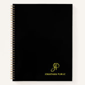 Handskript Elegant Gold Monogram Name Initial Notizblock (Vorderseite)