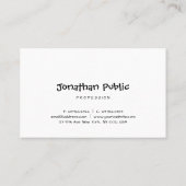 Handskript Minimalistisch Modern Simple Template T Visitenkarte (Rückseite)