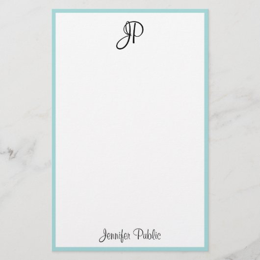 Handskript-Monogramm-Namen-einfache moderne Briefpapier (Vorderseite)