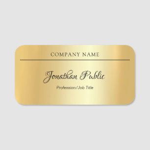Handskript-Text-elegante Glamour-Goldschablone Namensschild