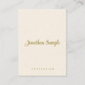 HandskriptGold-Text Moderne vertikale Vorlage Visitenkarte (Vorderseite)