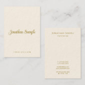 HandskriptGold-Text Moderne vertikale Vorlage Visitenkarte (Vorne/Hinten)