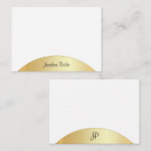 Handskriptmonogramm-Template-Imitate Gold-Elegant Mitteilungskarte (Vorne/Hinten)