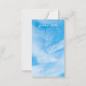 Handskriptname Blue Sky White Clouds Template Mitteilungskarte (Rückseite)