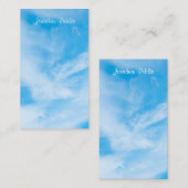 Handskriptname Blue Sky White Clouds Template Mitteilungskarte (Vorne/Hinten)