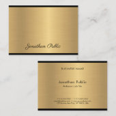 Handskripttext Moderner Glamour Gold Chic Luxus Visitenkarte (Vorne/Hinten)