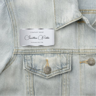 Handskriptvorlage Elegante Typografie Silver Namensschild