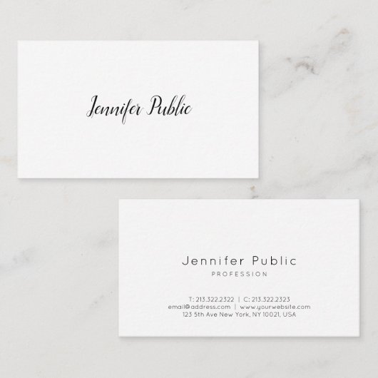 Handskriptvorlage Trendy Minimalistisch Moderne Ni Visitenkarte (Vorne/Hinten)