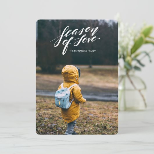 Handskriptzeit der Liebe Feiertagskarte (Stehend Vorderseite)