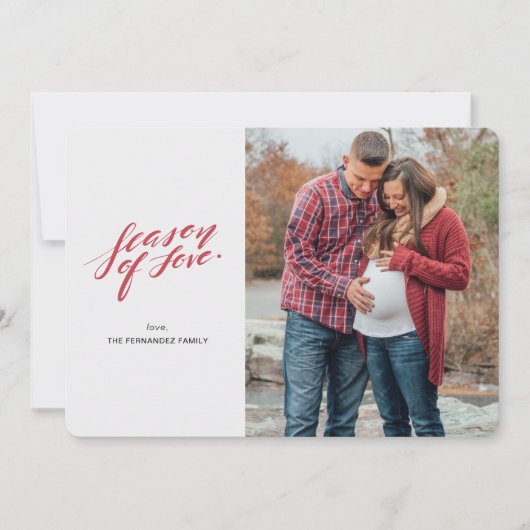 Handskriptzeit der Liebe Fotokarte Feiertagskarte (Vorderseite)