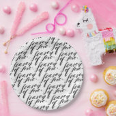 Handskriptzeit der Liebe Pappteller (Party)