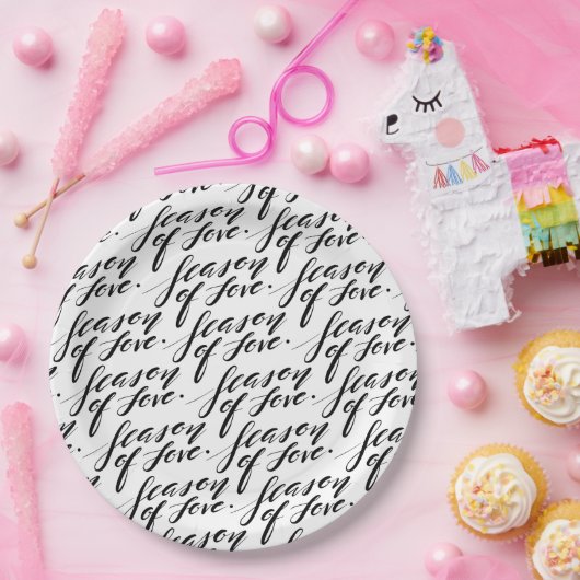 Handskriptzeit der Liebe Pappteller (Party)