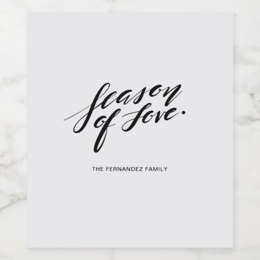 Handskriptzeit der Liebe Weinetikett (Einzelnes Label)