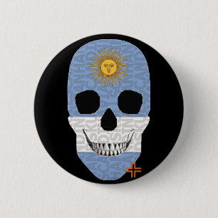 HANDSKULL Argentinien Runder Abzeichen schwarz B2 Button