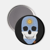 HANDSKULL Argentinien Rundmagnet B2 Magnet (Vorderseite/Rückseite)
