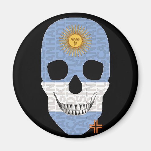 HANDSKULL Argentinien Rundmagnet B2 Magnet (Vorne)