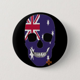 HANDSKULL Australien Abzeichen schwarz B2 Button