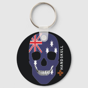 HANDSKULL Australien, glücklicher Schädel, Flagge  Schlüsselanhänger
