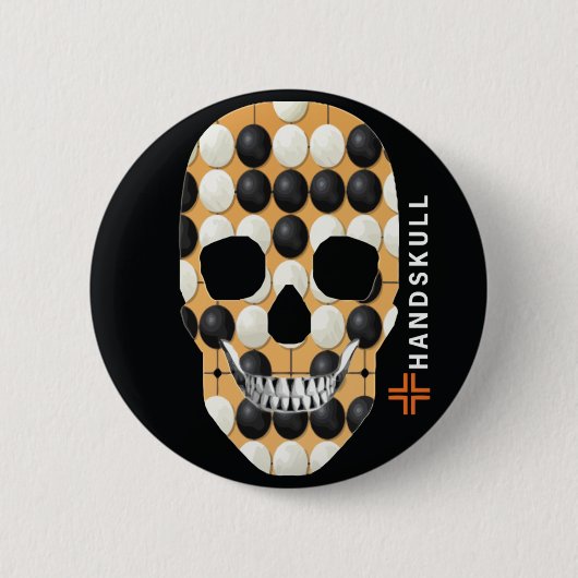 HANDSKULL Baduk, glücklicher Schädel, Baduk-Flagge Button (Vorderseite)