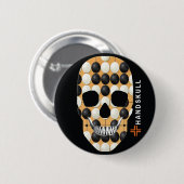 HANDSKULL Baduk, glücklicher Schädel, Baduk-Flagge Button (Vorne & Hinten)