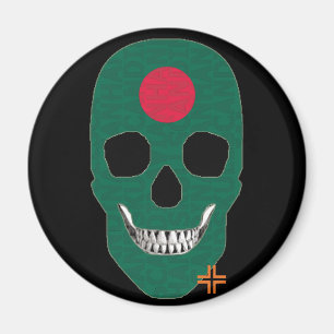 HANDSKULL Bangladesch Rundmagnet B2 Magnet