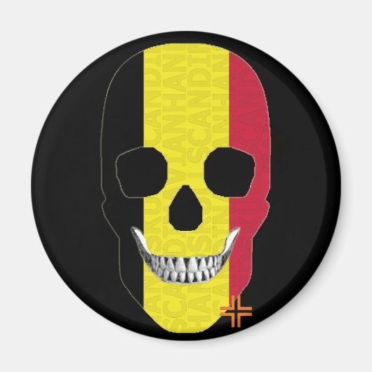 HANDSKULL Belgien Rundmagnet B2 Magnet (Vorne)