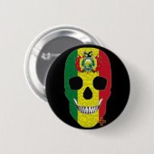 HANDSKULL Bolivien Runder Abzeichen schwarz B2 Button (Vorne & Hinten)