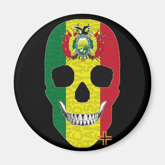 HANDSKULL Bolivien Rundmagnet B2 Magnet (Vorne)