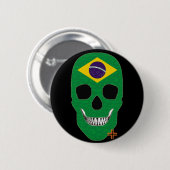 HANDSKULL Brasilien Runde Abzeichen schwarz B2 Button (Vorne & Hinten)