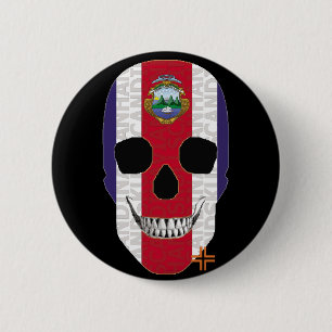 HANDSKULL Costa Rica Rica Abzeichen schwarz B2 Button