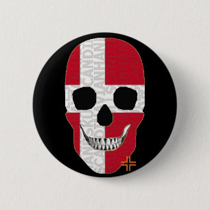 HANDSKULL Dänemark Runde Abzeichen schwarz B2 Button