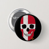 HANDSKULL Dänemark Runde Abzeichen schwarz B2 Button (Vorne & Hinten)