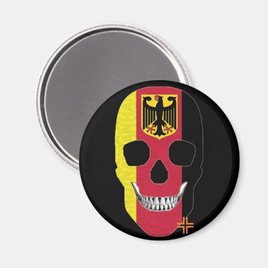 HANDSKULL Deutschland Rundmagnet B2 Magnet (Vorderseite/Rückseite)