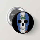 HANDSKULL El Salvador Runder Abzeichen schwarz B2 Button (Vorne & Hinten)