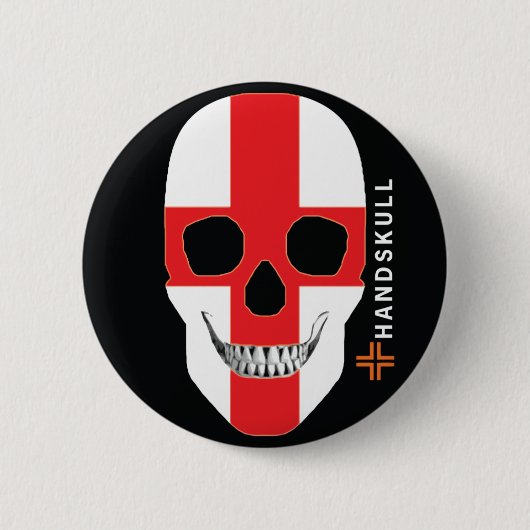 HANDSKULL England, glücklicher Schädel, englische  Button (Vorderseite)