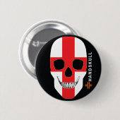 HANDSKULL England, glücklicher Schädel, englische  Button (Vorne & Hinten)