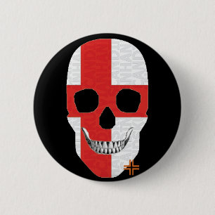 HANDSKULL England Runde Abzeichen schwarz B2 Button