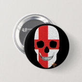 HANDSKULL England Runde Abzeichen schwarz B2 Button (Vorne & Hinten)