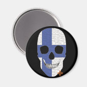 HANDSKULL Finnland Rundmagnet B2 Magnet (Vorderseite/Rückseite)